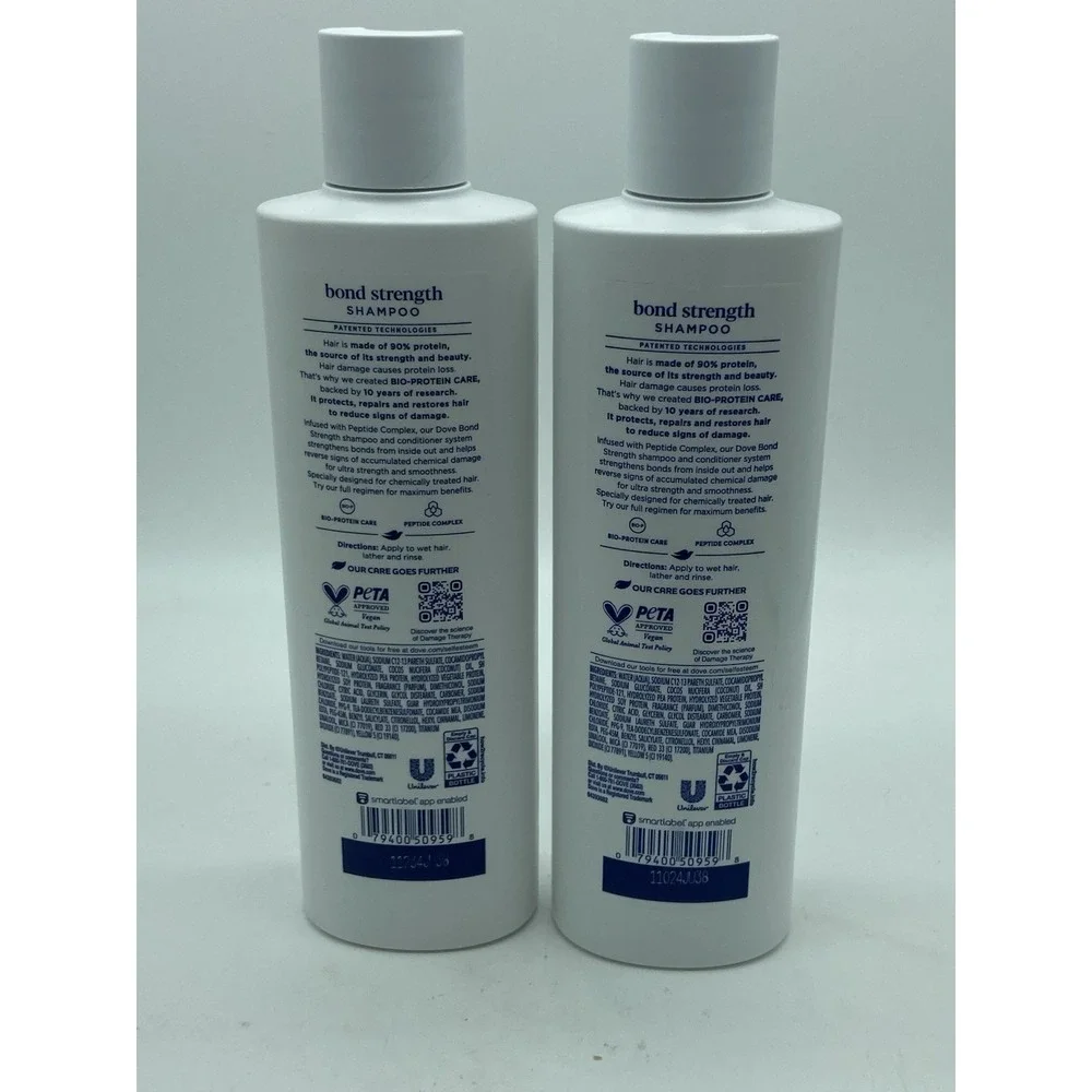 Dove Bond Strength Damage Therapy Shampoo Lot Of 2 12 Oz. Bio-Protein Repair